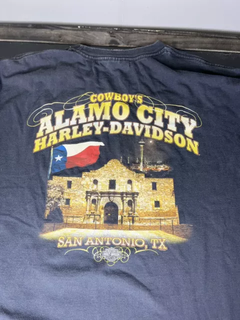 Harley-Davidson Motor Cycles Cowboy's Alamo City Size L Shirt - Pre-Owned