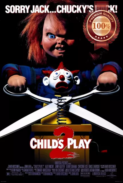 CHILDS PLAY 2 TWO ORIGINAL 90s MOVIE FILM 1990 CHUCKY PRINT PREMIUM POSTER