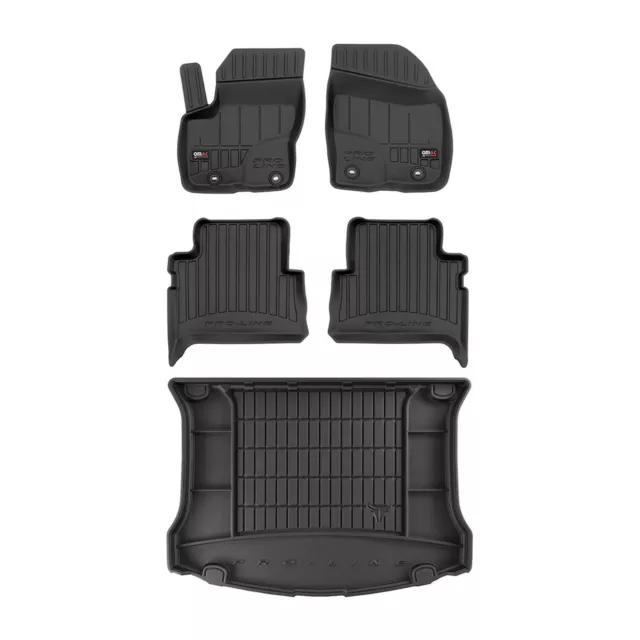 Kit Tapis de Sol et Coffre pour Ford Kuga 2008-2013 TPE Noir