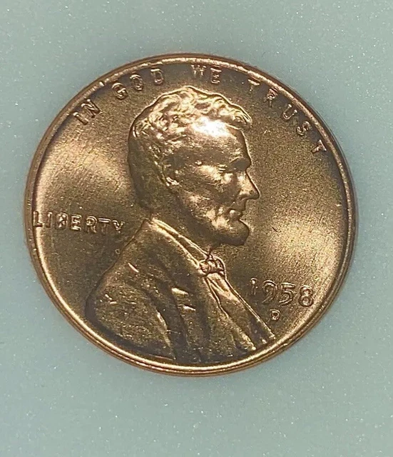 1958 P Lincoln Wheat Cent  BU  Brilliant Uncirculated Red Certified INB