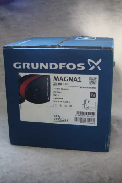 New Grundfos MAGNA1 25-60 180 Model C Central Heating Pump 99221217 230V 50/60hz