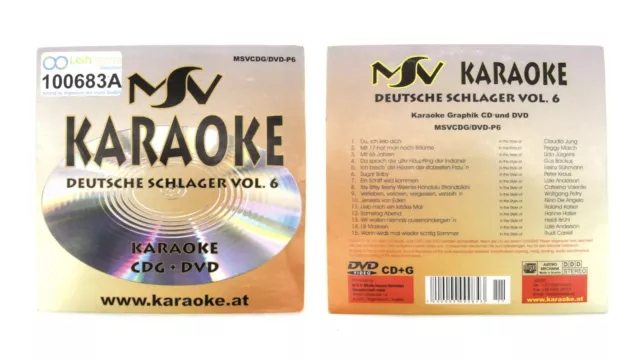 MSV Karaoke German Schlager CD+G Vol.6 1x CD 15 Lieder Karaoke Machine Equipment