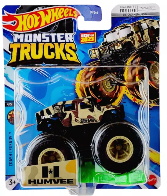 HOT WHEELS MONSTER Trucks Humvee New Release 2023 Crash Legends 4/5 £6.