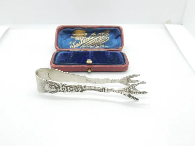 Pair .830 Silver Continental Sugar Nips Bird Claws Antique c1920 Art Deco