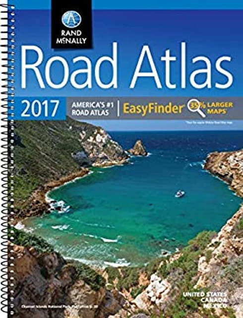2017 Road Atlas Midsize Easy Finder - Spiral : Dram Paperback