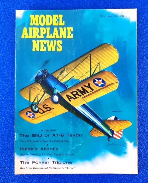 MODEL AIRPLANE NEWS May 1960 The Snj Or At-6 Texan Vintage Magazine