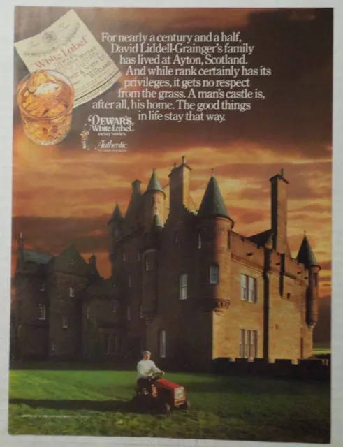 1986 DEWARS White Label Whisky Magazine Ad - Ayton, Scotland Castle