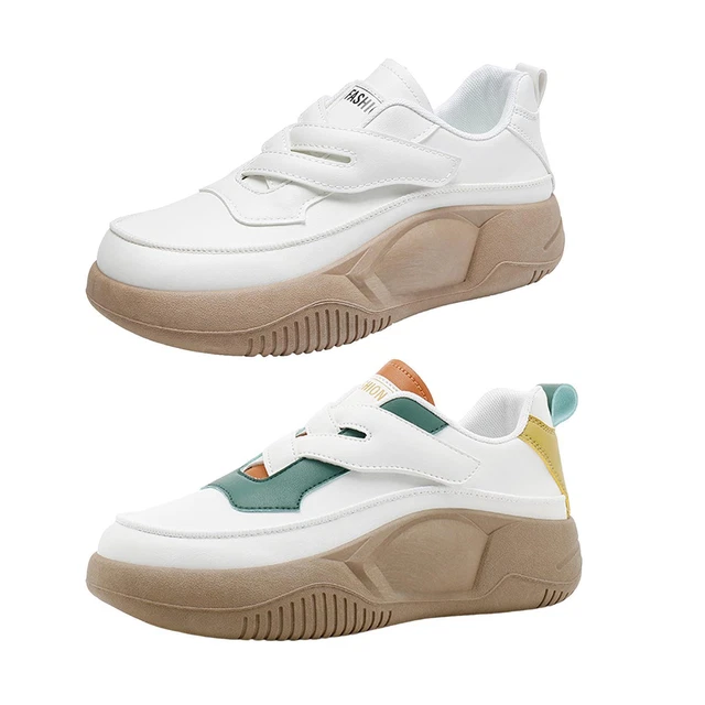 Chaussures décontractées en cuir PU pour femmes, chaussures de sport à