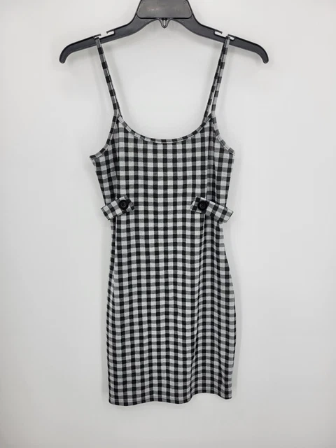 RUE 21 DRESS Womens Medium Black White Check Sleeveless Knit