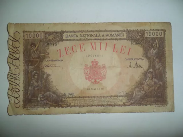 Banconota 10000 Lei Romania 1945 Spl