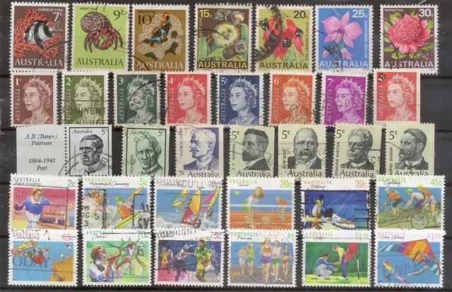 AUSTRALIE  Lot 34  timbres oblitérés (à voir pour les manques)