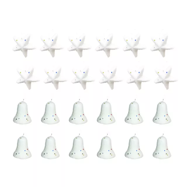 24 Pcs White Bell Ornament for Party Christmas Tree Decoration