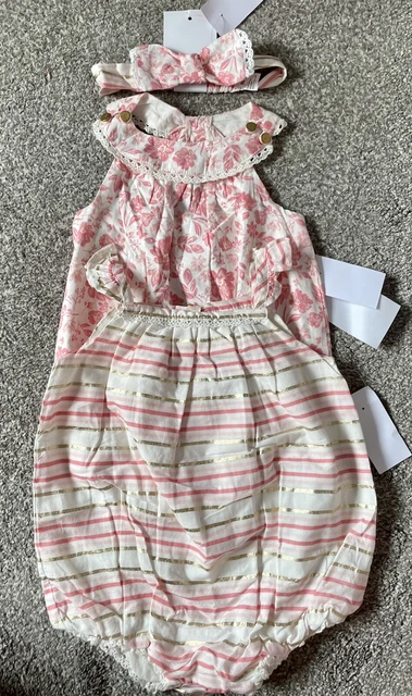 Baby Girl Pink Shorts Rompers X 2 - 6-9 Mths - Dylan & Abby
