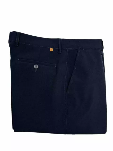 Farah Mens Trousers Navy Blue Flat Front Straight Regular Fit Zip Fly Size 36