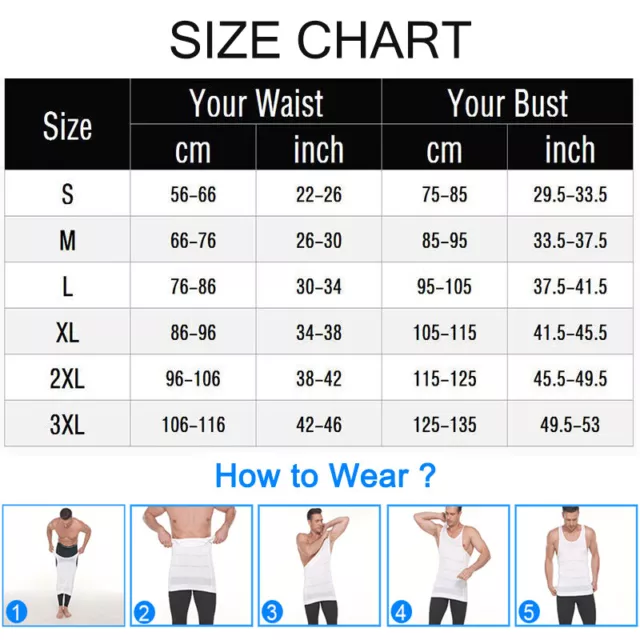MENS SLIMMING BODY Shaper Belly Chest Compression Vest Muscle Shirt ...