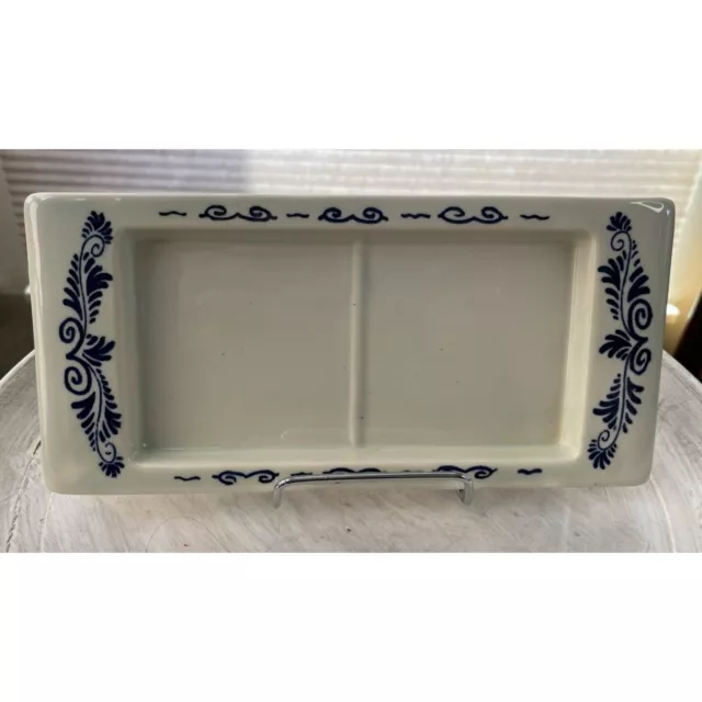 Vintage Delft Blue Ceramic Divided Trinket TRAY Plate  Sushi Plate ?