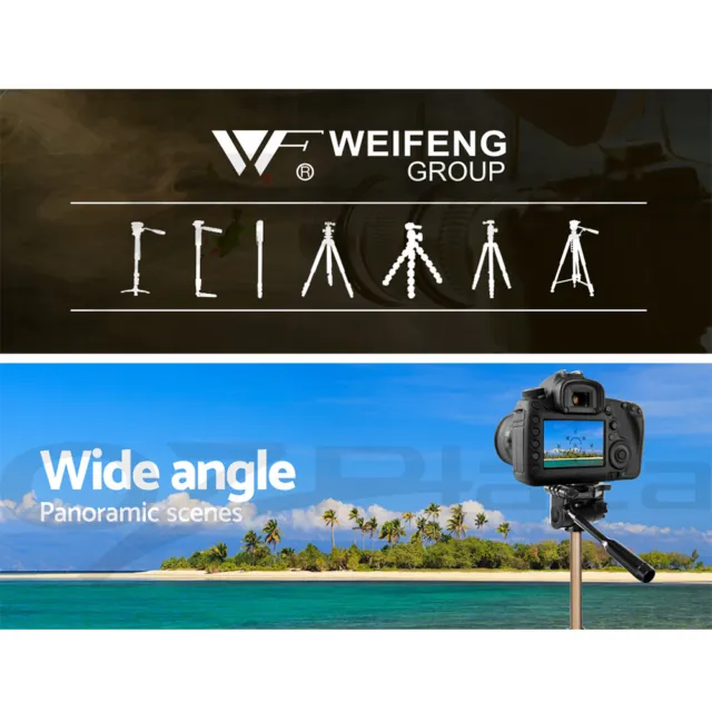 Weifeng Professional Camera Tripod Stand Mount DSLR Travel 62-160cm Gold 2