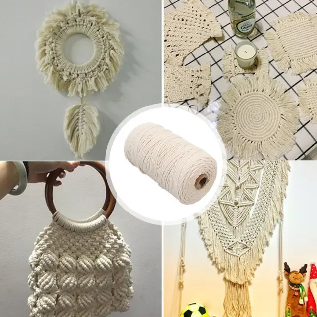 1 Rolle Makramee Seil Twisted String Baumwollschnur für DIY Handmade (4mmx50m)
