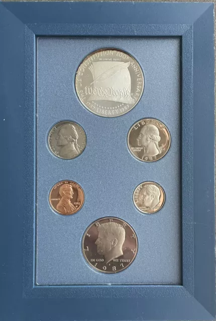 1987 US Constitution Prestige Proof 6 Coin Set In Org Pkg With COA