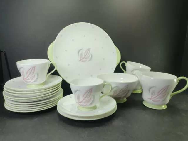 Vintage Art Deco Shelley Bone China Part Tea Set Cups Saucers Rhythm