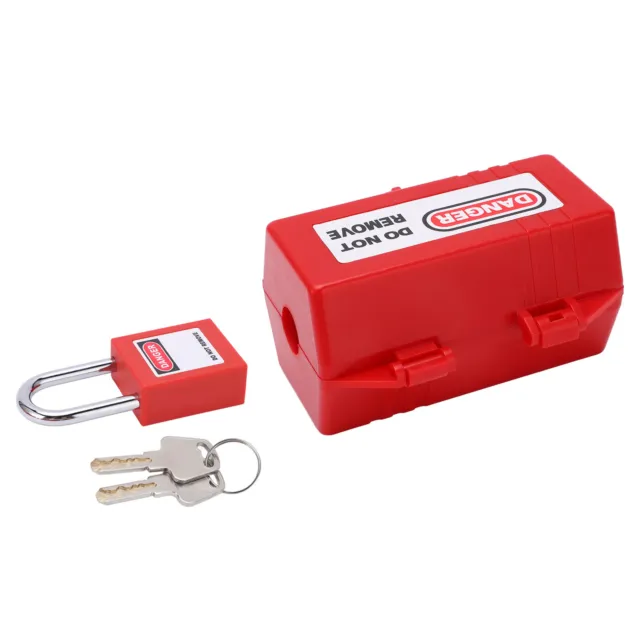 (Medium Lock Box + 38mm Padlock)Plug Lockout Tagout Set Professional Impact