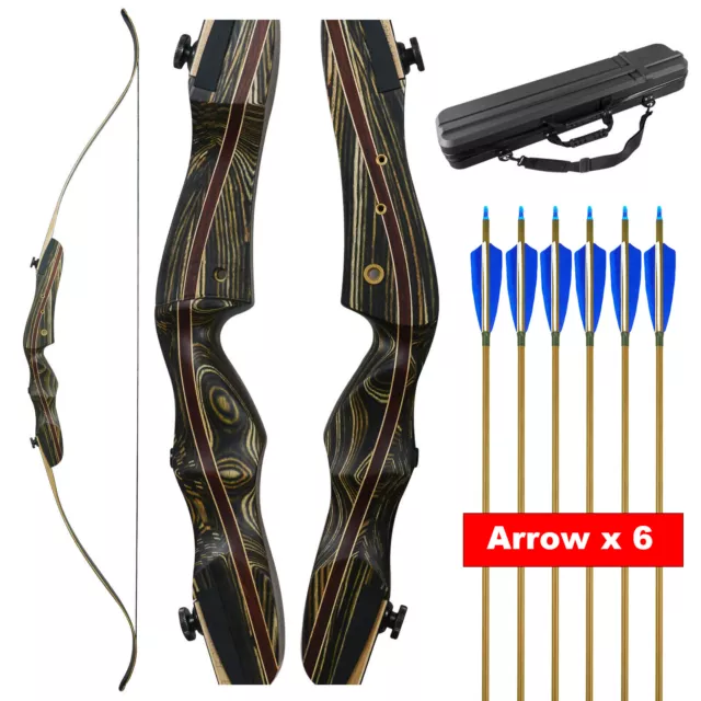 Deerseeker Warrior Wooden Takedown Recurve Bow - 62 Inch AMO - Archery 30-60lb