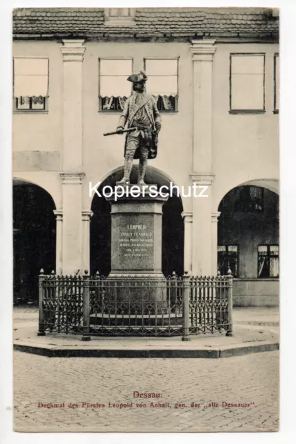 Ak Dessau Denkmal des Fürsten Leopold von Anhalt , gen. der "Alte Dessauer"