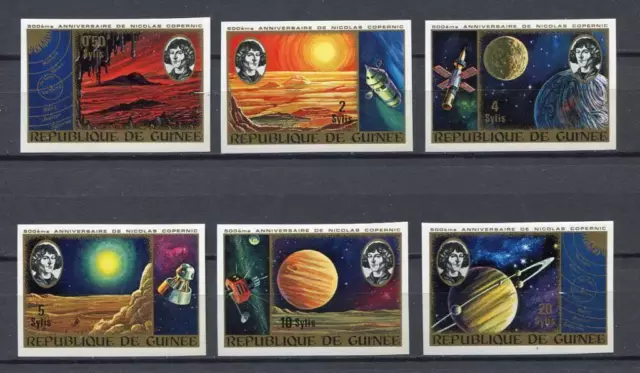 27527) GUINEA 1973 MNH** Nuovi** Space - Copernicus 6v imprforated