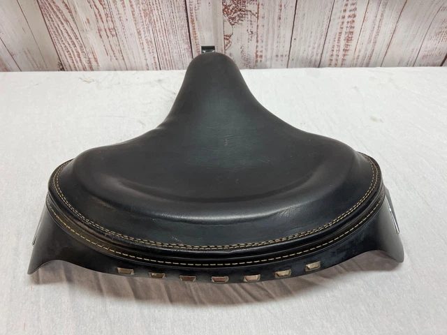 Siège Solo En Cuir Véritable Pour Harley - Couleur Beige (Tan) - Compatible Knucklehead, Panhead, Etc.