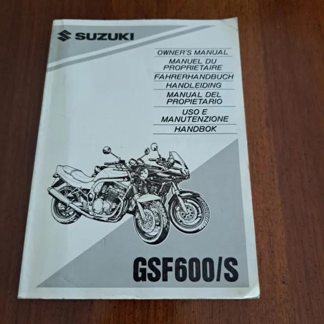 Suzuki Libretto Uso E Manutenzione Istr Ita/es/de GSF 600 S owner's manual