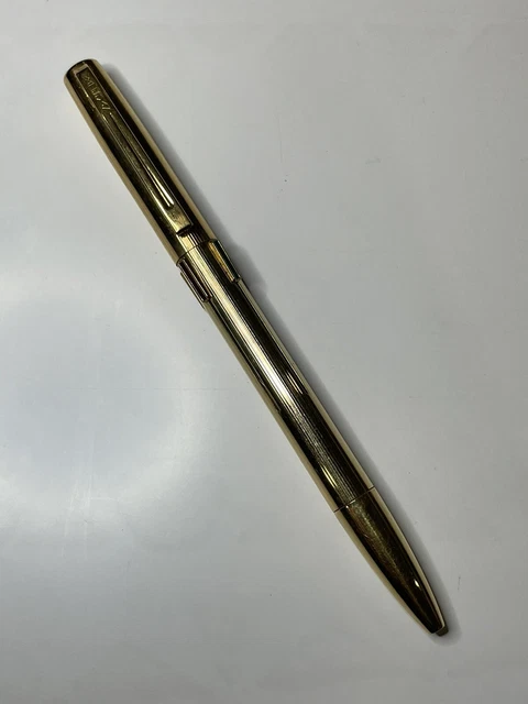 Stylo Plume Vintage Waterman - Modèle Fin (slim) Doré, Occasion