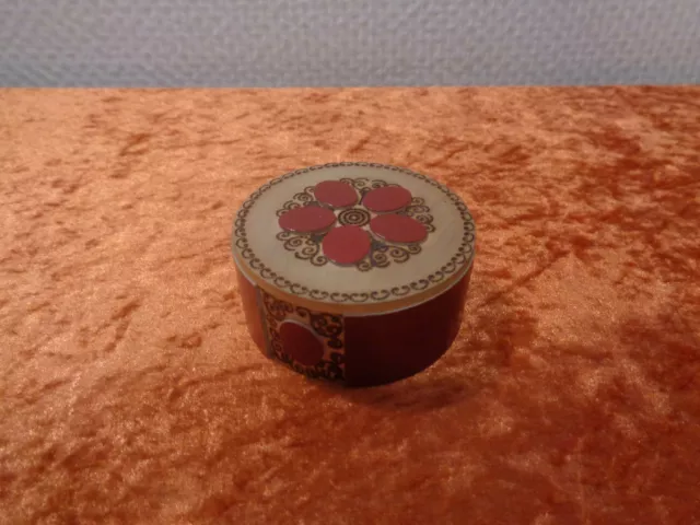 Russland USSR Design Holz Dose mit Leder Applikationen - Vintage - um 1960/70