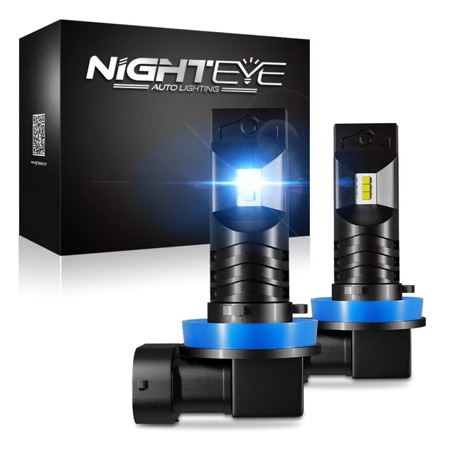 NIGHTEYE H11 H9 fendinebbia lampade LED lampadina nebbia liscia bianco freddo 6000K DE
