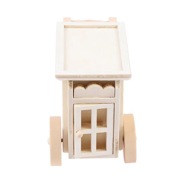 1:12 Dollhouse Miniature Restaurant Kitchen Trolley Dining Cart Doll Decor -ot