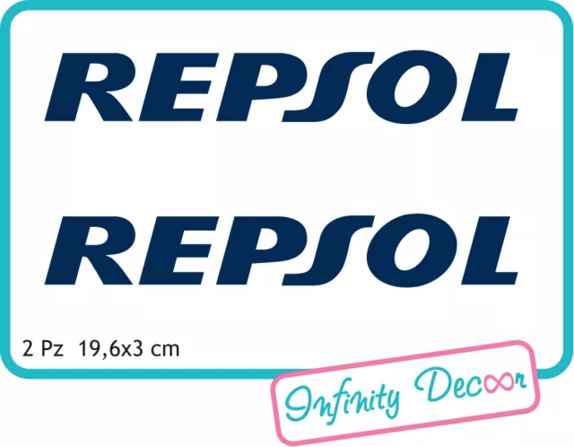 2 Adesivi "REPSOL" 19,6X3 cm sponsor tecnici moto honda suzuki kawasaki ducati