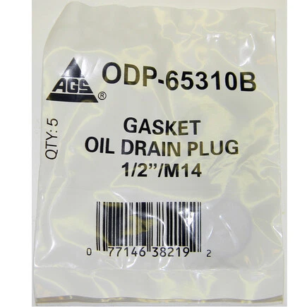 Ags Company ODP-65310B Accufit Oil Drain Plug Gasket Oversize/Crush 1/2in/M14,