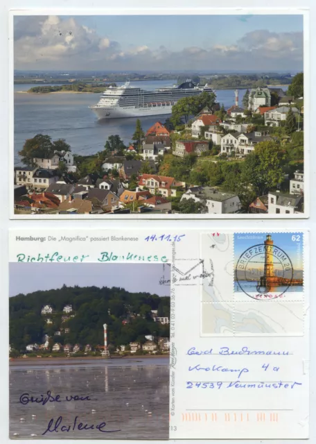 61249 - Hamburg - the "Magnifica" passes Blankenese - postcard, run