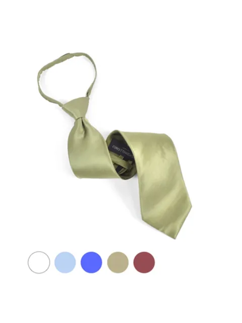 Men's Silk Solid Color Pre-tied Zipper Neck Tie