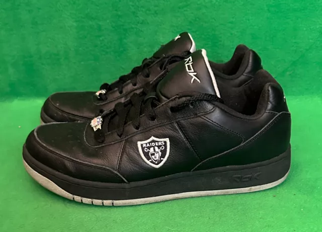 OAKLAND RAIDERS SHOES NFL Reebok Black Patient Leather Mens Size 9 Sneakers 65.00 PicClick