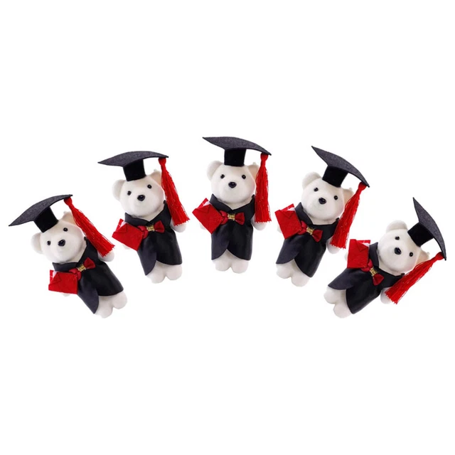 Gadpiparty Bouquet Di Orsetti Di Peluche Con Cappello Da Laurea – 2 Pezzi Rosa, 31 Cm – Decorazione Per Festa Di Laurea E Regalo Per Studenti