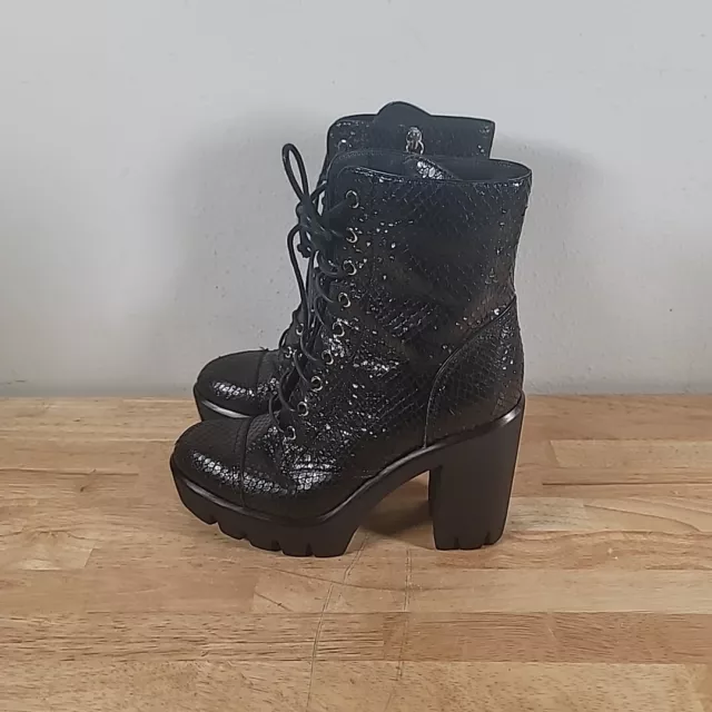 GIUSEPPE ZANOTTI Black GINTONIC Size 39 Combat Leather Boots