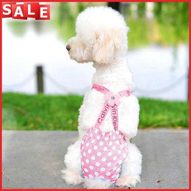 Pantalones fisiológicos para la menstruación con correa para perro (rosa claro L)