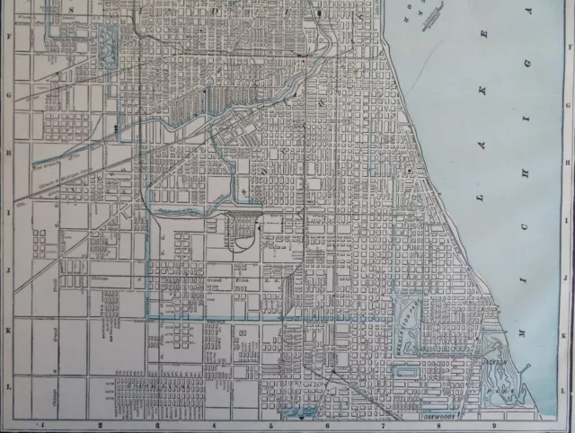 Chicago Illinois City Plan Transit Routes 1891 Balch detailed state map 3