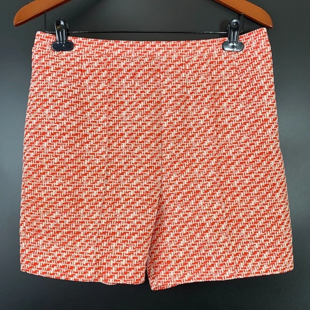 VTG Woolco Stroller Women's 70s Red Thatch High Rise Polyester Shorts Sz 32x4