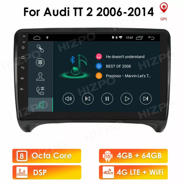 4GB+64GB Für AUDI TT MK2 8J 2006-2012 Autoradio Android 10 NAVI GPS DAB+ OBD DVR