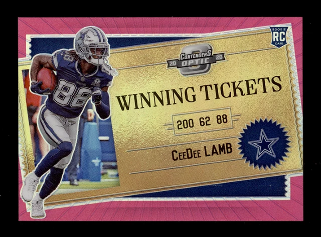 2020 Panini Contenders Optic CeeDee Lamb Winning Ticket Pink Rookie 16/75 #WT24