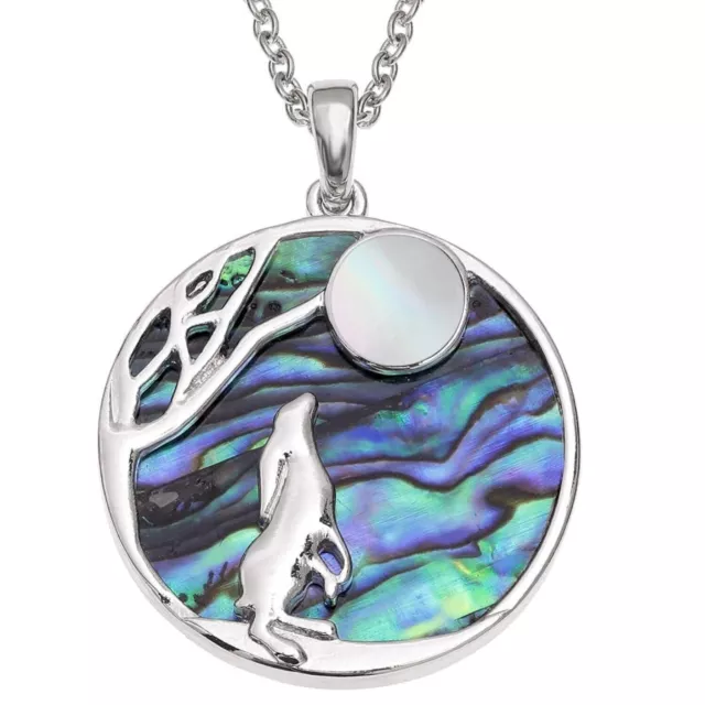 Moon Gazing Liebre Collar Colgante Abalone Shell Madre de Perla Cadena En Caja