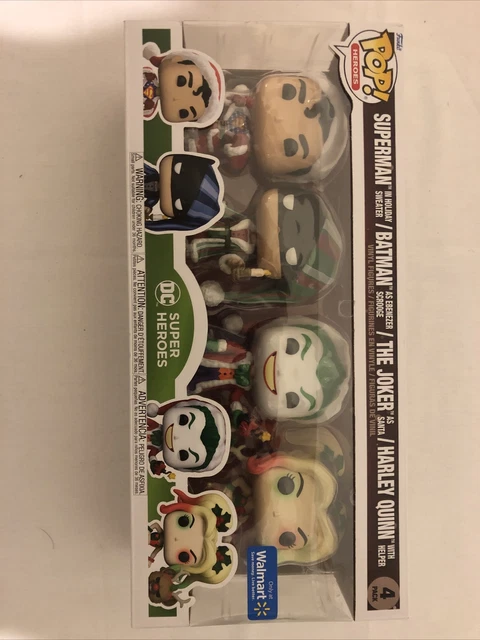 Funko Pop Holiday Dc Heros Walmart Exclusive Superman /Batman/Joker/Harley Quinn
