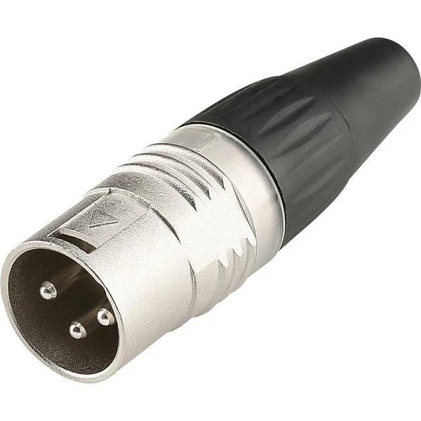 Hicon connettore xlr spina dritta poli 3 nero argento 1 pz