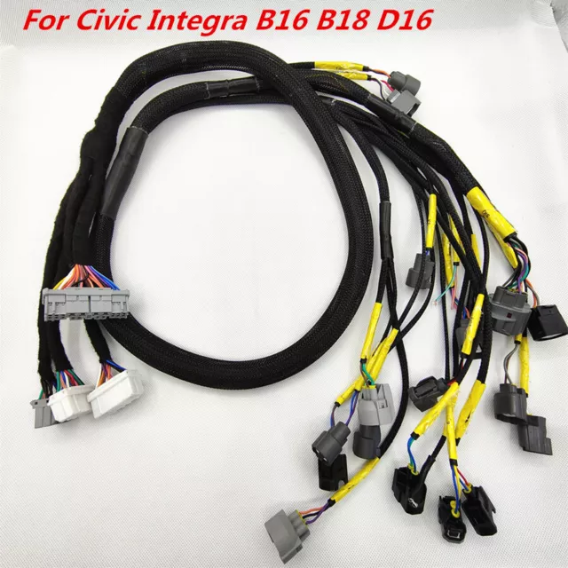 For Honda Civic Acura Integra B16 B18 D16 OBD2 Tucked Budget Engine Harness Wire